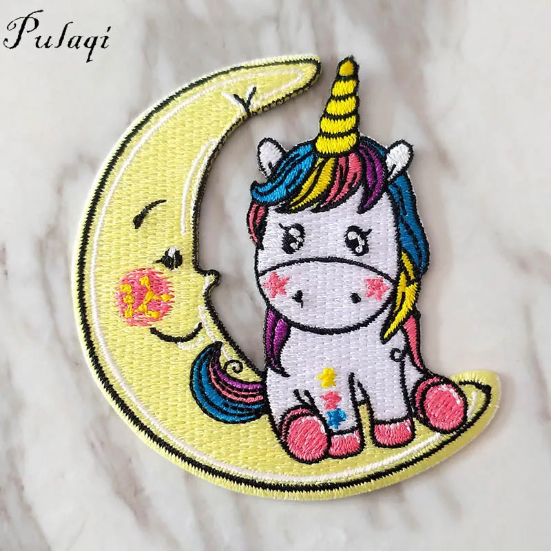 

Pulaqi Cartoon Unicorn Totoro Patch Clothes Badges Iron On Patches Cute Dog&Cat DIY Embroidery Patches For Kids T-shirt Sticker