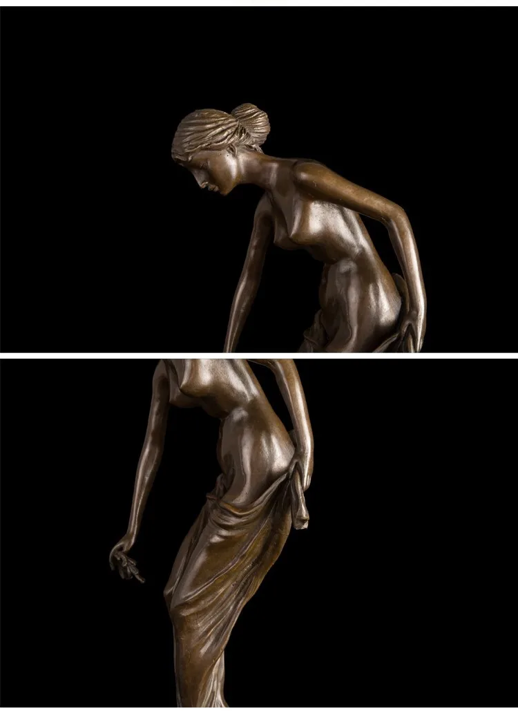 ATLIE бронзовая ручная работа топлесс сексуальная женщина статуэтки скульптура женщины современный металлический художественный Декор