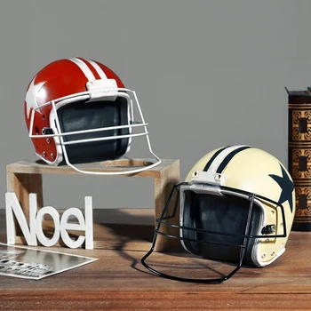 

1PCS European creative retro football helmet desktop decoration helmet model home furnishings living room decorations WL5180932