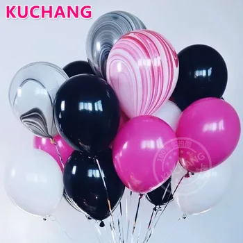 

20pcs/lot Pink Black Marble White Rose Red Latex Helium Balloons Bouquet Wedding Baby Shower Birthday Party Decorations Supplies