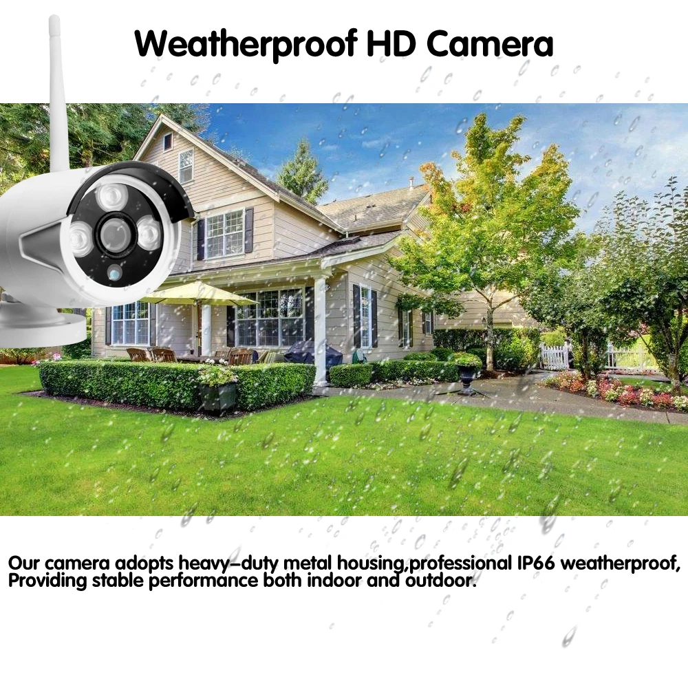 Sistema de Vigilancia NVR inalámbrico hkixiste Plug & Play 8CH sin HDD P2P 720P HD IR al aire libre