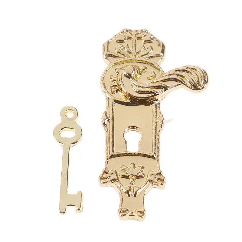4 Sets Miniature Alloy Door Locks With Keys For 1//12 Dollhouse Accessories