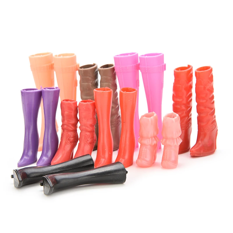 

8 Pairs Hot Sale Mix Pairs High Heels Boots Shoes For Barbie Doll Designs Vary Multicolor Doll Accessories