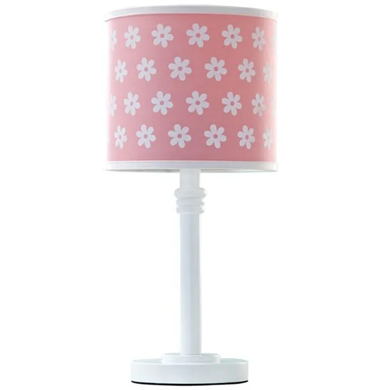 Creative Lovely Flowers Wood Fabric E27 Table Lamp for Girl's room