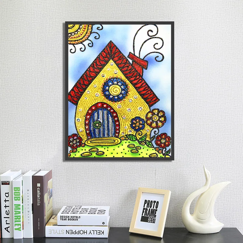 RUBOS DIY Diamond Embroidery House Abstract Art Religion Diamond Painting Mosaic Scenery 5D Big Bead Pearl 3D Crystal Glass Sale (14)