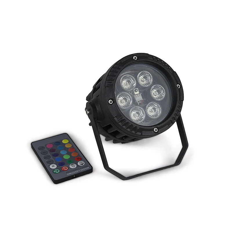 

LED Par Light with 6Pcs Lamp Beads 3W Remote Waterproof Light Outdoor Smooth RGB Color Mixing for Stage event home garden