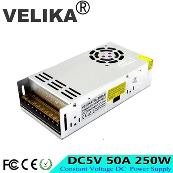 

best Price Regulated DC5V 50A 250W Power Supply Switching Driver 110v 220V AC DC 5V For LED Light Strip display Screen Lighting