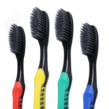 2 шт./лот бамбуковый уголь Волокно мягкой щетиной Зубная щётка Escova де денте Cepillo де dientes случайный цвет