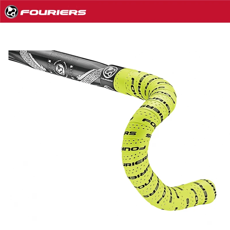 

Fouriers Monochrome Bar Tape And Plugs PU Road Bike Drop Handlebar Wraps 3mm * 210mm