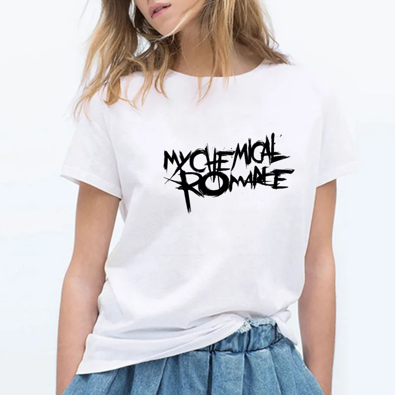 My Chemical Romance футболки Прохладный и модные женские туфли/мужские базовые с круглым О-образным вырезом футболки с коротким рукавом, хипстерская прикольная большие Топы