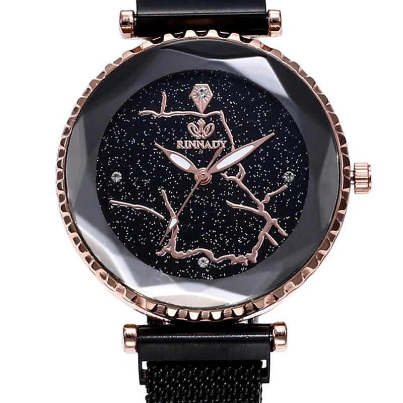 Rinnady Brand Women Watch Luxury Simple Starry Sky Quartz Clock Mesh Belt Wrist Watches Reloj Mujer Relogio Dropshipping Rinnady Brand Women Watch Luxury Simple Starry Sky Quartz Clock Mesh Belt Wrist Watches Reloj Mujer Relogio Dropshipping