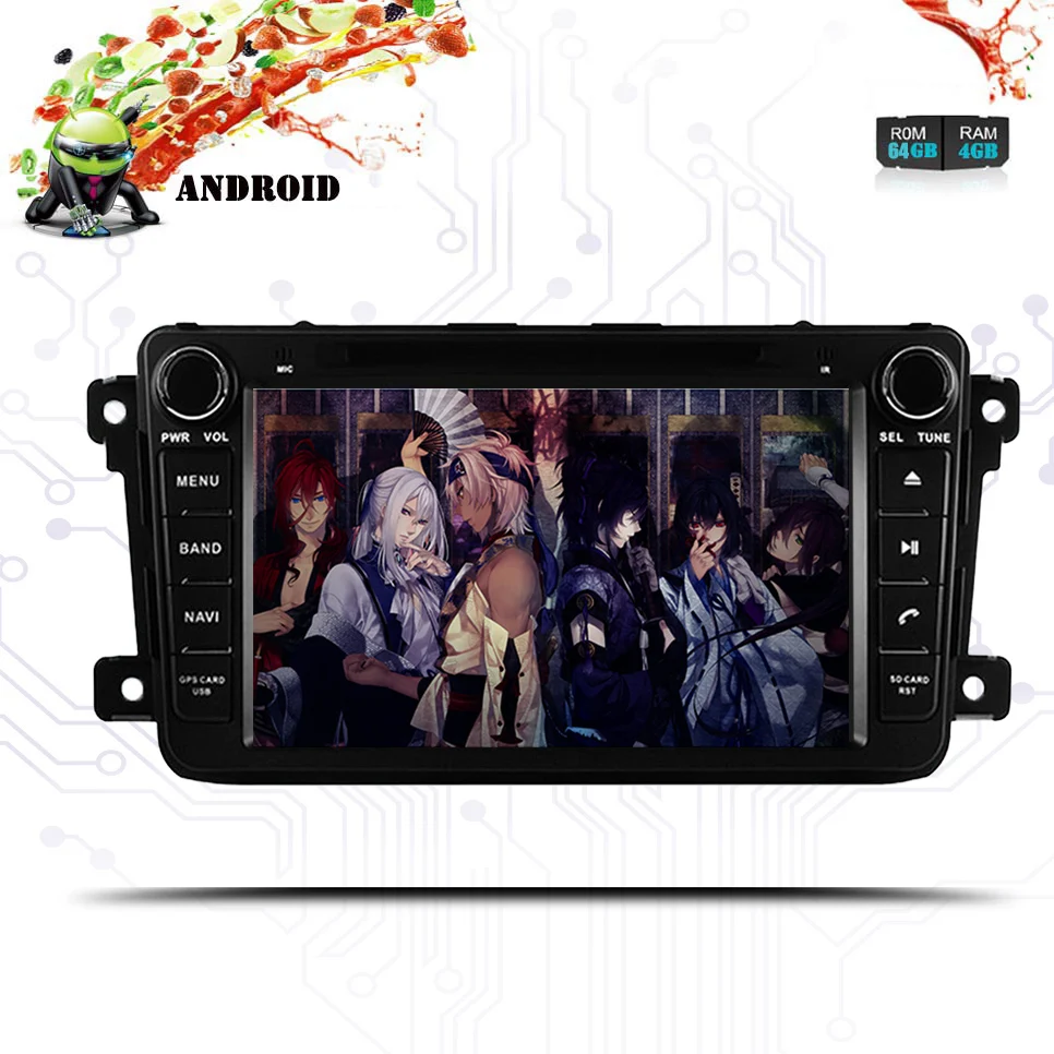 Sale 8 Core 2Din 4+64G Android 9.0 For Mazda CX9 Car DVD Player 8"GPS Navigation 4G+64G Phone Link Bluetooth RDS Car Radio Fast Boot 4