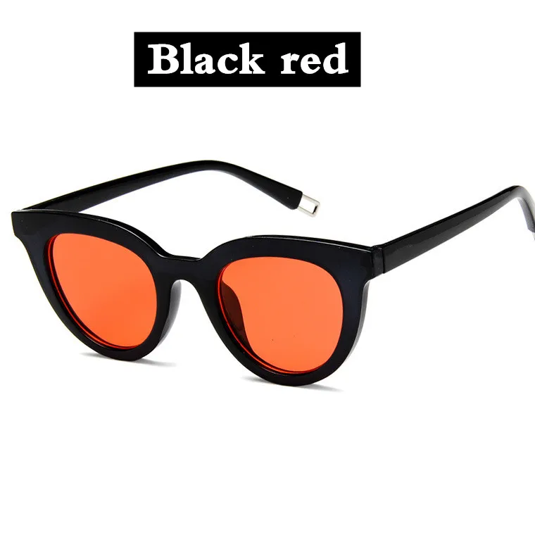 Новинка, кошачий глаз, Ретро стиль, мужские и женские солнцезащитные очки, корейский океан, пленка, солнечные очки, Джокер, уличная съемка, тренд, УФ солнцезащитные очки - Цвет оправы: Black red