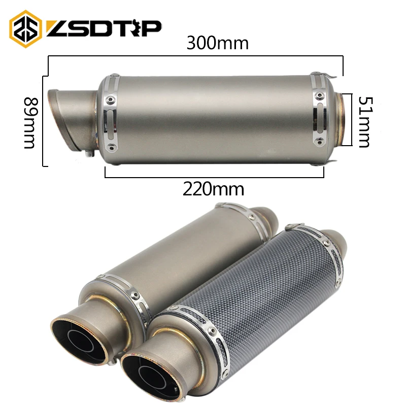 

ZSDTRP Motorcycle Exhaust Muffler Pipe Dirt Bike Muffler GP Exhaust Bike Scooter CBR125 YZF R1 R6 R15 GXSR Z750 With DB Killer