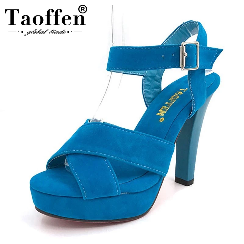 

TAOFFEN size 34-45 women high heel sandals platform fashion dress lady sexy shoes heels quality pumps P4741 Hot sale