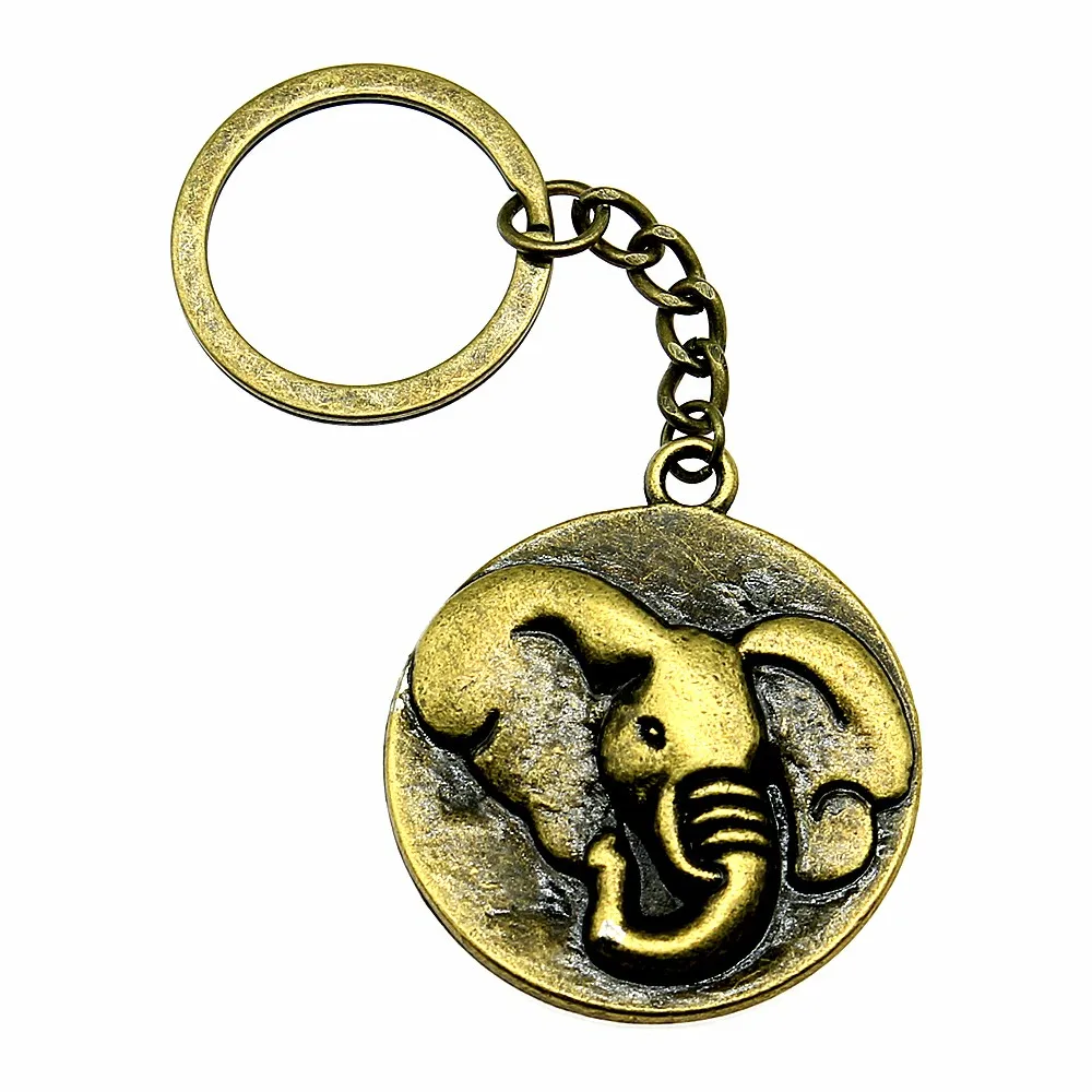 1 stück schlüsselanhänger split ring Elefant geburtstag partei liefert neue jahr geschenke 38mm anhänger antike Bronze