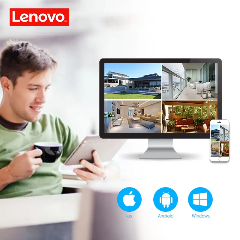 LENOVO 1080P POE NVR комплект 2.0MP HD камера видеонаблюдения системы безопасности аудио