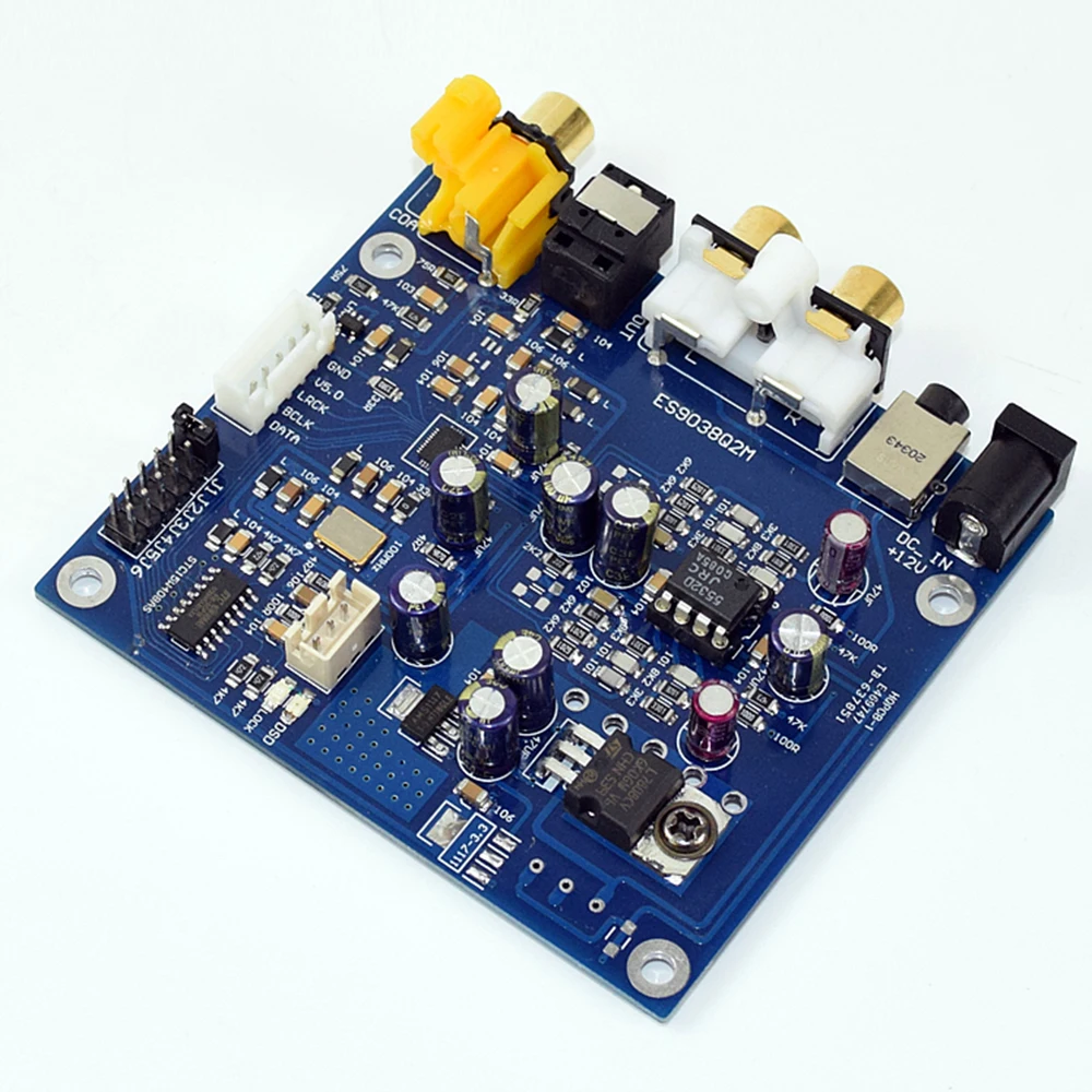 NEW KGUSS M7A JRC55320 ES9038Q2M I2S DSD Optical Coaxial Input Decoder DAC Headphone Output Audio amplifier Board