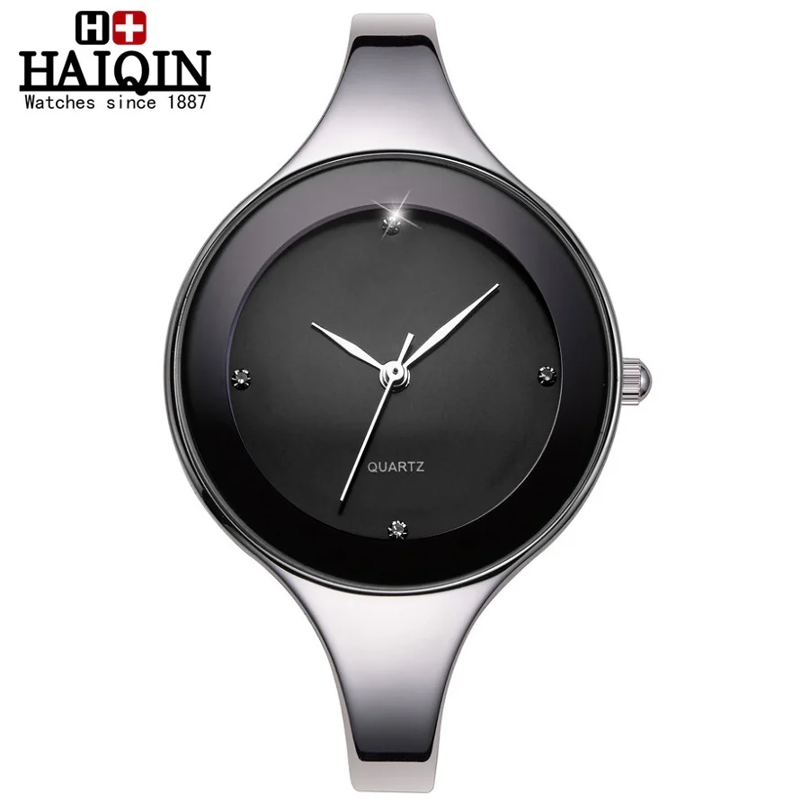 2017 New HAIQIN Women Ladies Dress watch Luxury Brand Fashion Quartz Watch Stainless Steel Bracelet Watches