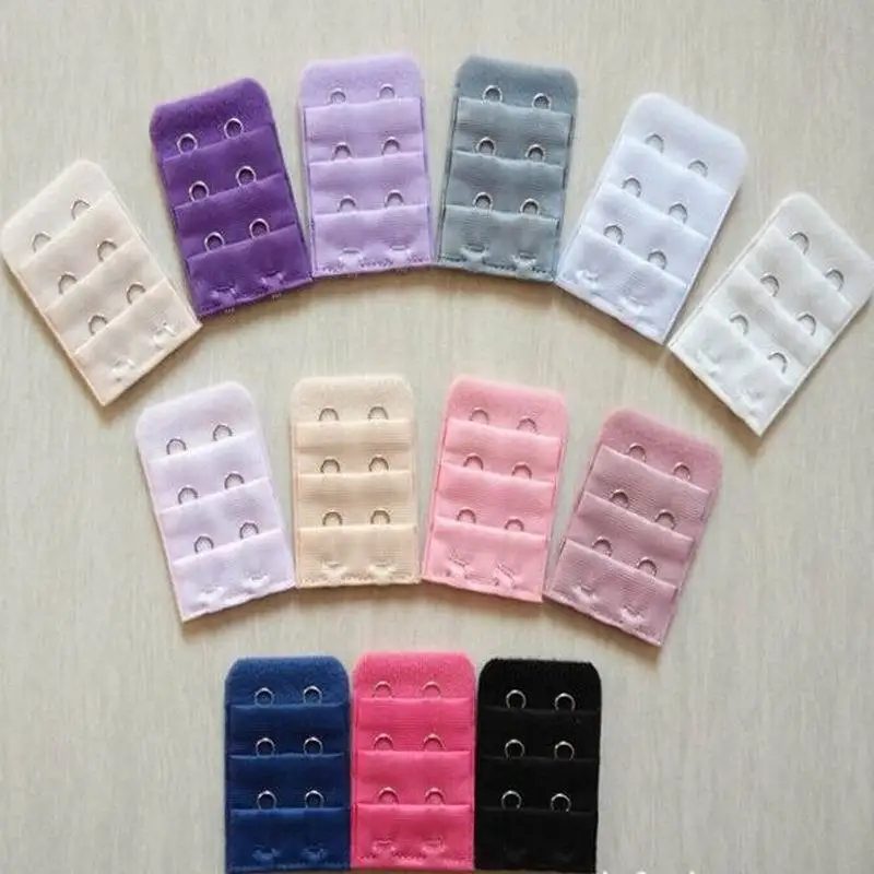 

10 Pcs Back Bra Extenders Strap Extension 2 Hooks 10 Colors