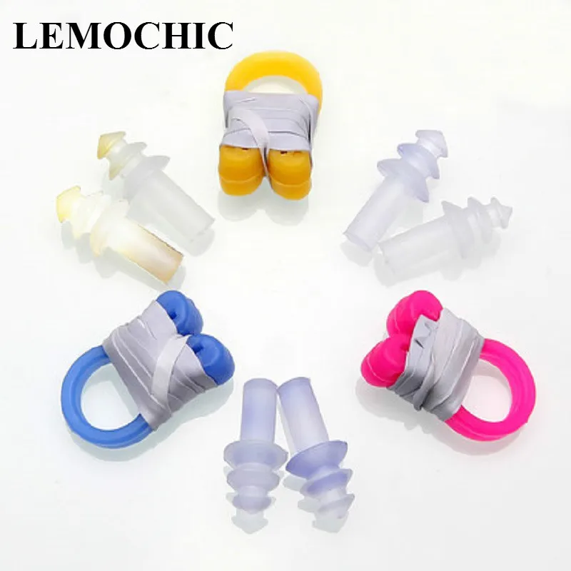 

High quality swimming suit nose clip essential accessories silicone earplugs paperback swimming equipment piscina ear pool