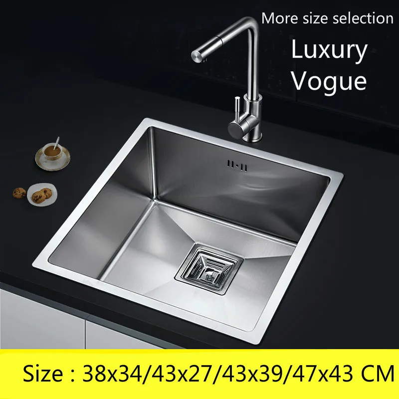 

Free shipping Hot sell individuality balcony manual sink single trough food-grade 304 stainless steel 38x34/43x27/43x39/47x43 CM