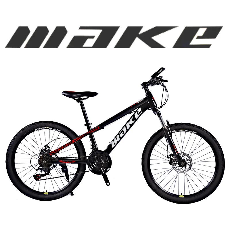 Горный велосипед MAKE 24' 21 скоростные дисковые тормоза стальная рама - Цвет: black
