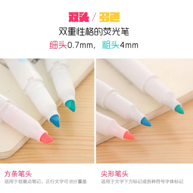 1PC Japanese stationery zebra Mild liner double headed fluorescent pen hook pen highlighter pen color Mark pen kawaii