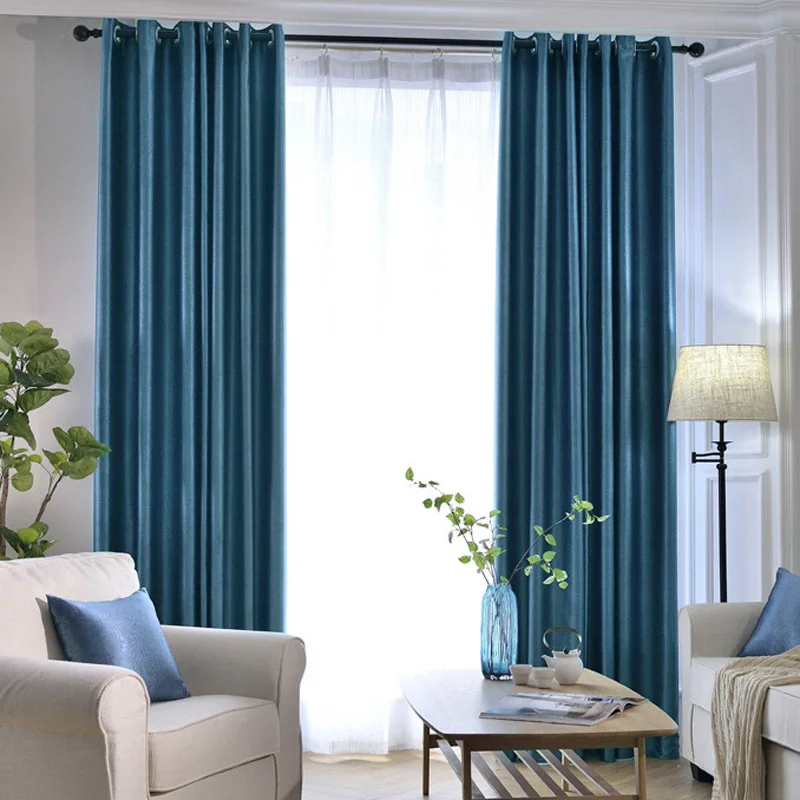 Silk like emboss printing high shading shower curtains for living room