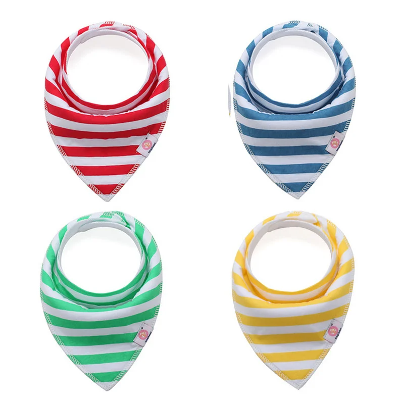Teenster Fashion Burp Cloths Baby Cloth Bandana Bibs Cheap Stuff Bib Cartoon Printing Baby Bibs 4pcs/lot Pure Cotton Double-deck