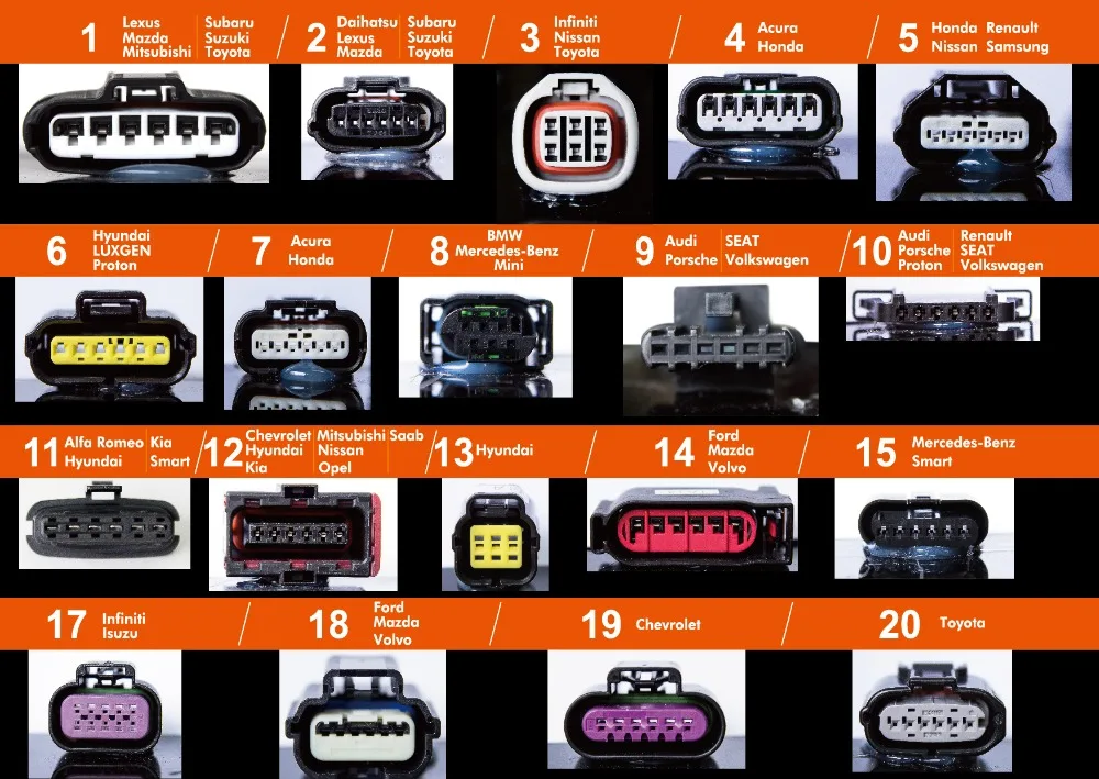 Cars Pedal connectors list