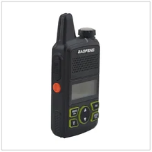 Mini walkie talkie x baofeng, mini portátil, BF-T1 uhf, 400-470mhz, 1w, 20ch rádio fm de dois sentidos com fone de ouvido