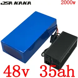 48V 1000W 2000W литиевая батарея 48V 35AH электрическая велосипедная батарея 48v 35ah литий-ионная батарея с 50A BMS + 5A зарядным устройством Бесплатная