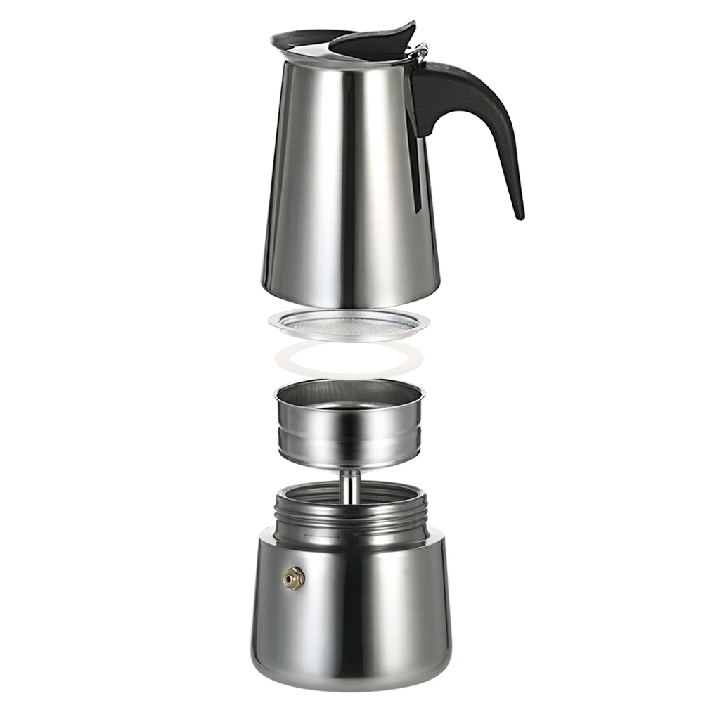 Homgeek 450/300/200/100 мл Нержавеющая сталь Эспрессо кофеварка Кофе Мока плита горшок