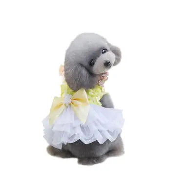 

Summer Pet Dress Tutu Dog Dresses Pet Clothes Puppy Cute Spring Dress Bow Teddy Clothing