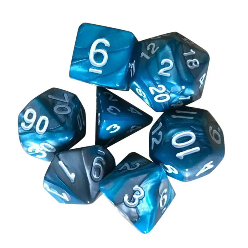 7pcs Polyhedron Dice TRPG Game Dungeons & Dragons Polyhedral D4-D20 Multi Sided Dice Entertainment Tools #2N23 (8)