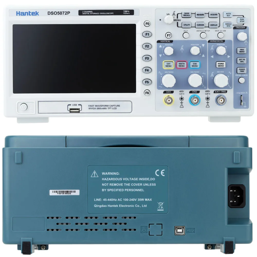 Бесплатная доставка Hantek DSO5072P Цифровой осциллограф 100 мГц 2 канала 1gsa/s 7 ''Tft Lcd лучше, чем ads1102cal +