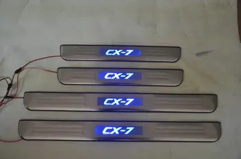 

for Mazda CX7 CX-7 2008-2016 stainless steel Car LED door cover outside door sill plate Scuff Plate/Door Sill Door Sill