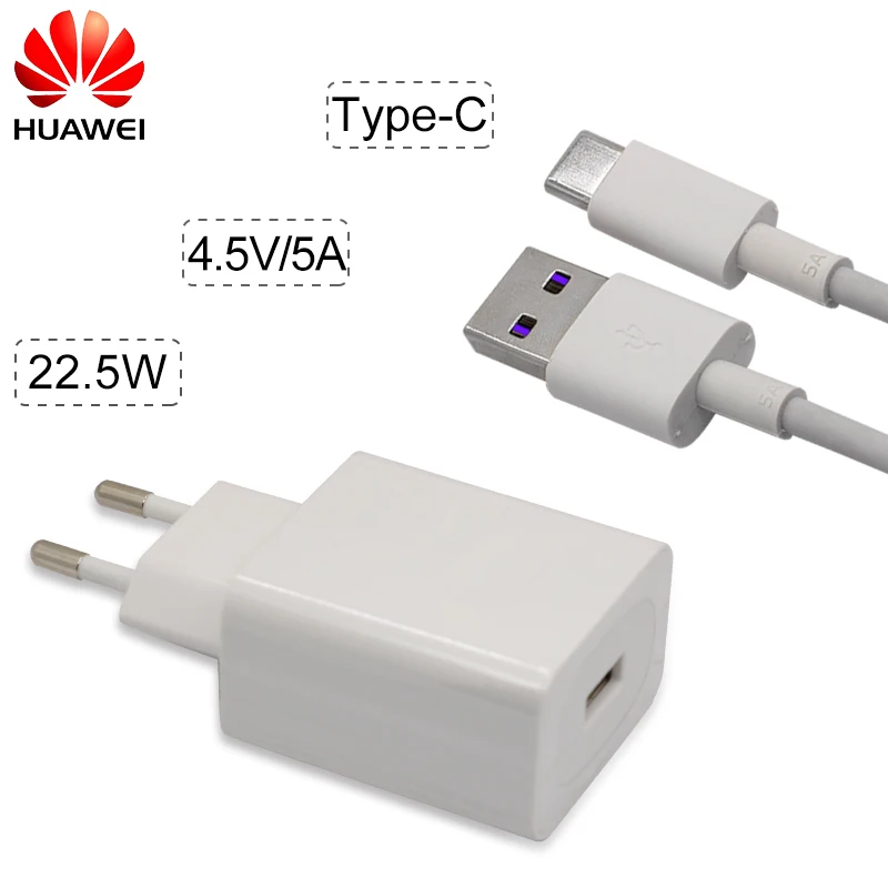 HUAWEI, супер зарядное устройство, 5 В, 4,5 А, адаптер, 5A, usb type-C кабель, быстрая зарядка для mate 9 10 p20 Pro p10 plus honor 10