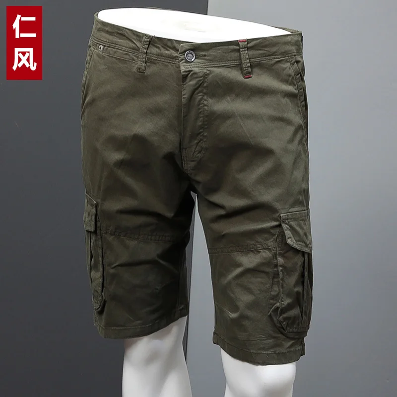 Летние мужские шорты-карго, мужские повседневные тренировочные армейские военные мужские шорты, мужские шорты с несколькими карманами до середины икры, мужские шорты, одежда