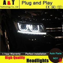 Автомобильный Стайлинг FREEMONT светодиодный головной фонарь для FIAT FREEMONT 2009- СВЕТОДИОДНЫЙ Фонарь Ангел глаз фара би ксенон передние аксессуары