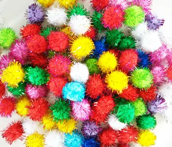 

500pcs Multi Colors Sparkle Tinsel Pompom Balls Party Garlands Ornament Christmas Wreath Baby Nursery Decor DIY Craft Supplies