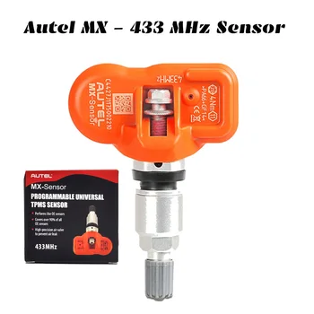 Autel MX-Sensor 433 MHz 315MHz Universal Programmable TPMS Sensor Specially Built In Tire Pressure Sensor Work with TPMS PAD 4