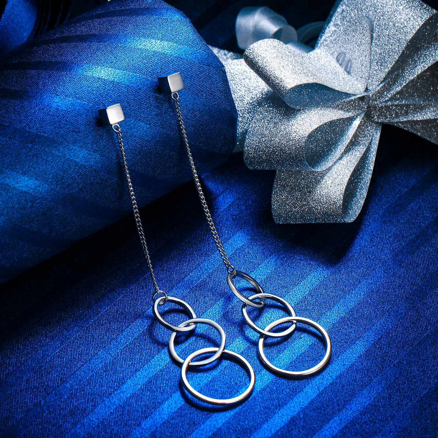 

Tuliper Circle Loop Bridal Earrings 925 Sterling Silver Earrings For Women Wedding Party Jewelry Best Gift