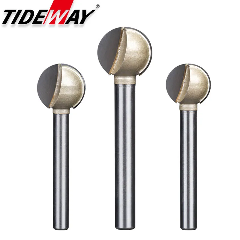  Tideway Woodworking Ball Router Bit Wood Carving Milling Cutter Tray Coffee Table Base Ball Cutter 