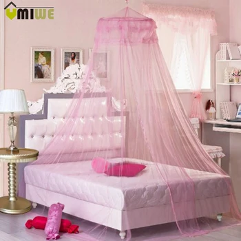 

Instant Installation Mosquito Net Double Layer Mosquito Tent Elegant Round Lace Curtain Bed Canopy Netting Hung Dome Princess