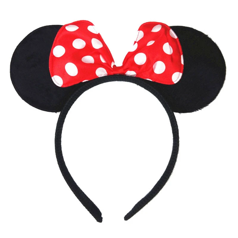 

30%OFF New Fashion Minnie Mouse Ears Hairband Red Pink Hair Bows For Kids Girls Cute Dot Bow Headband Hair Hoop Hair Accessories
