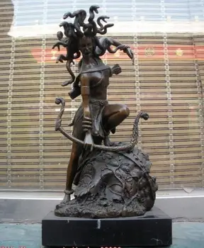 

Western Bronze marble statue Medusa Snake Goddess Art Sculpture