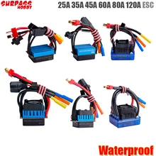 Waterproof 25A 35A 45A 60A 80A 120A ESC Brushless Senseless Speed Controller for 1/8 1/10 1/12 RC Car Crawler RC Boat Part Waterproof 25A 35A 45A 60A 80A 120A ESC Brushless Senseless Speed Controller for 1/8 1/10 1/12 RC Car Crawler RC Boat Part