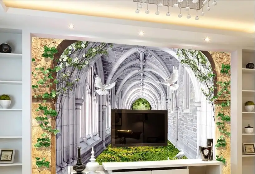 Custom 3D Wallpaper Murals Arch building wall papers home decorLiving room bedroom 3d Background wall